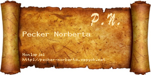 Pecker Norberta névjegykártya